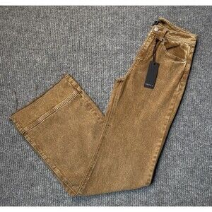 Forever 21 Women Size XS Stretch High Rise Flare Brown Denim Jeans NEW